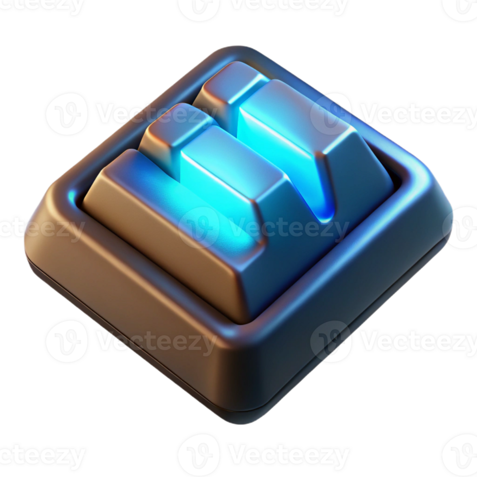 beautiful traditional Keyboard Button Illuminated Isolated Cutout with Glow Effect original png