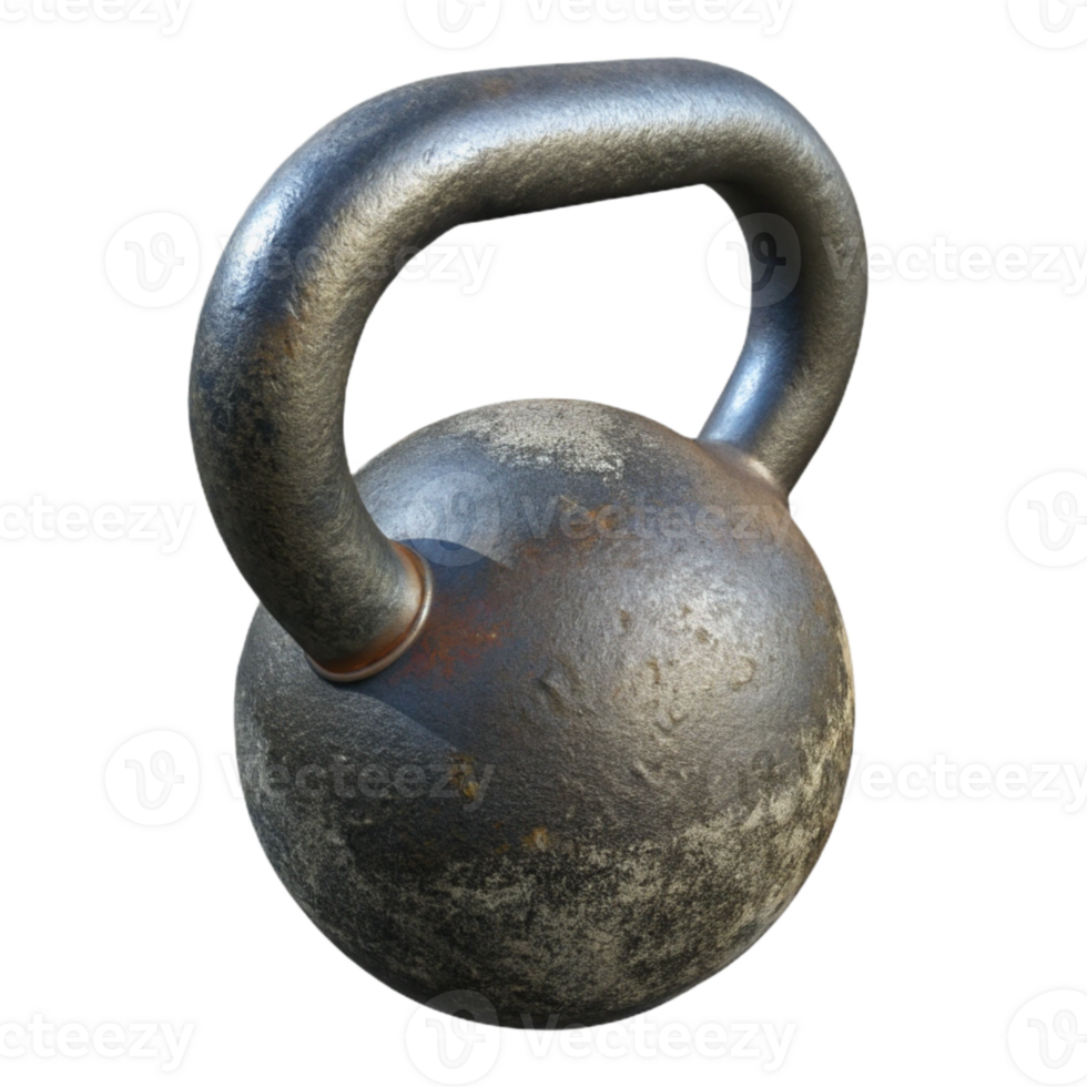 wonderful rustic Kettlebell Cast Iron Texture Isolated authentic png
