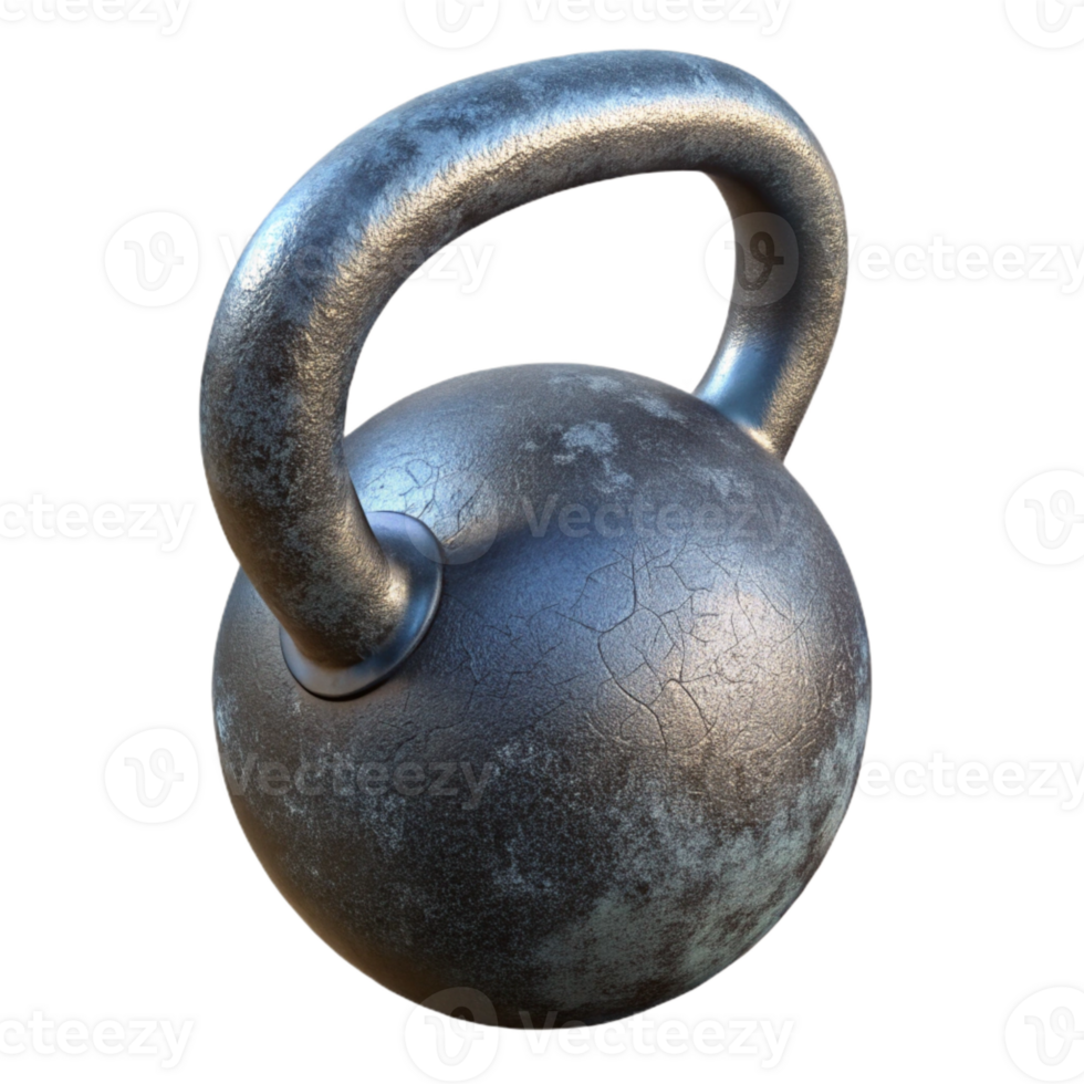 impressive contemporary Kettlebell Cast Iron Texture Isolated premium png