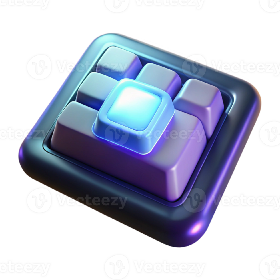 stunning classic Keyboard Button Illuminated Isolated Cutout with Glow Effect high quality png