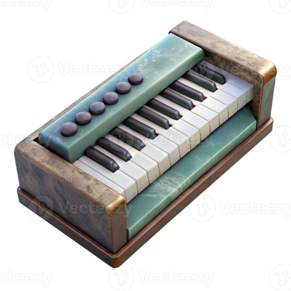 stunning creative Keyboard Synth Top Down View Cutout Transparent Background authentic png