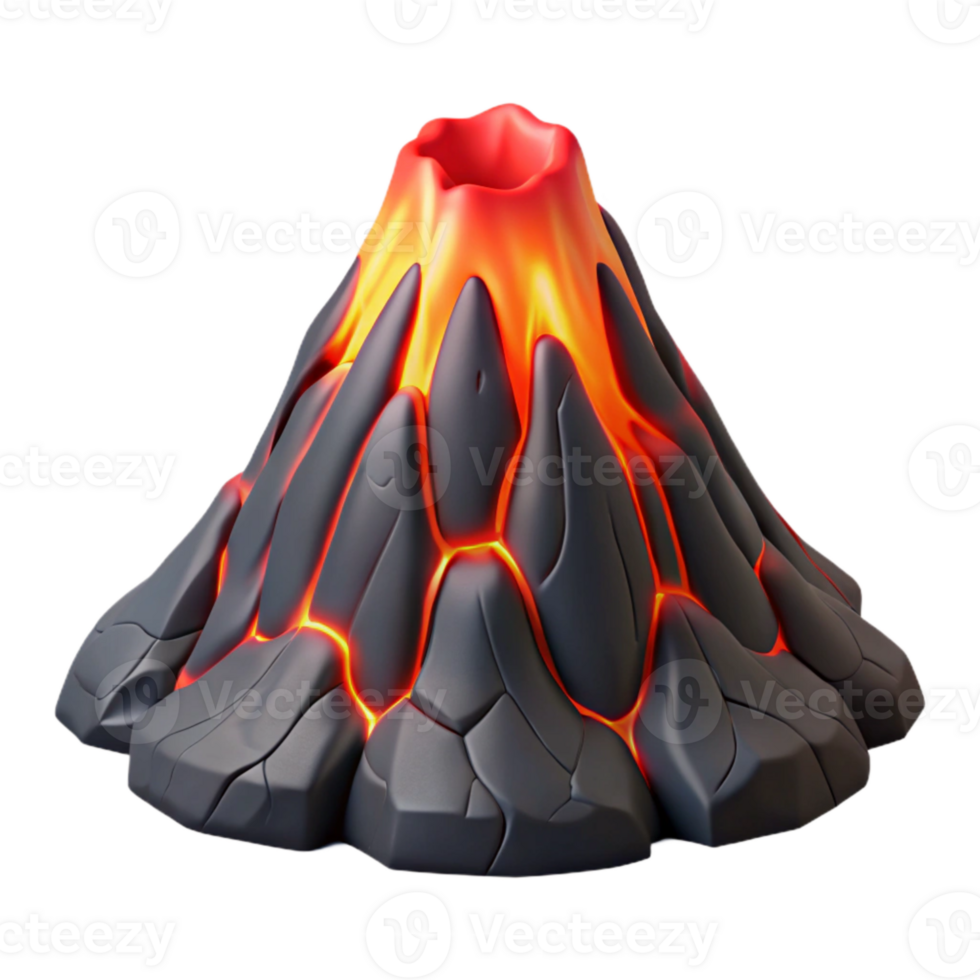 impressive modern Kilauea Volcano Lava Flow Night View Cutout png
