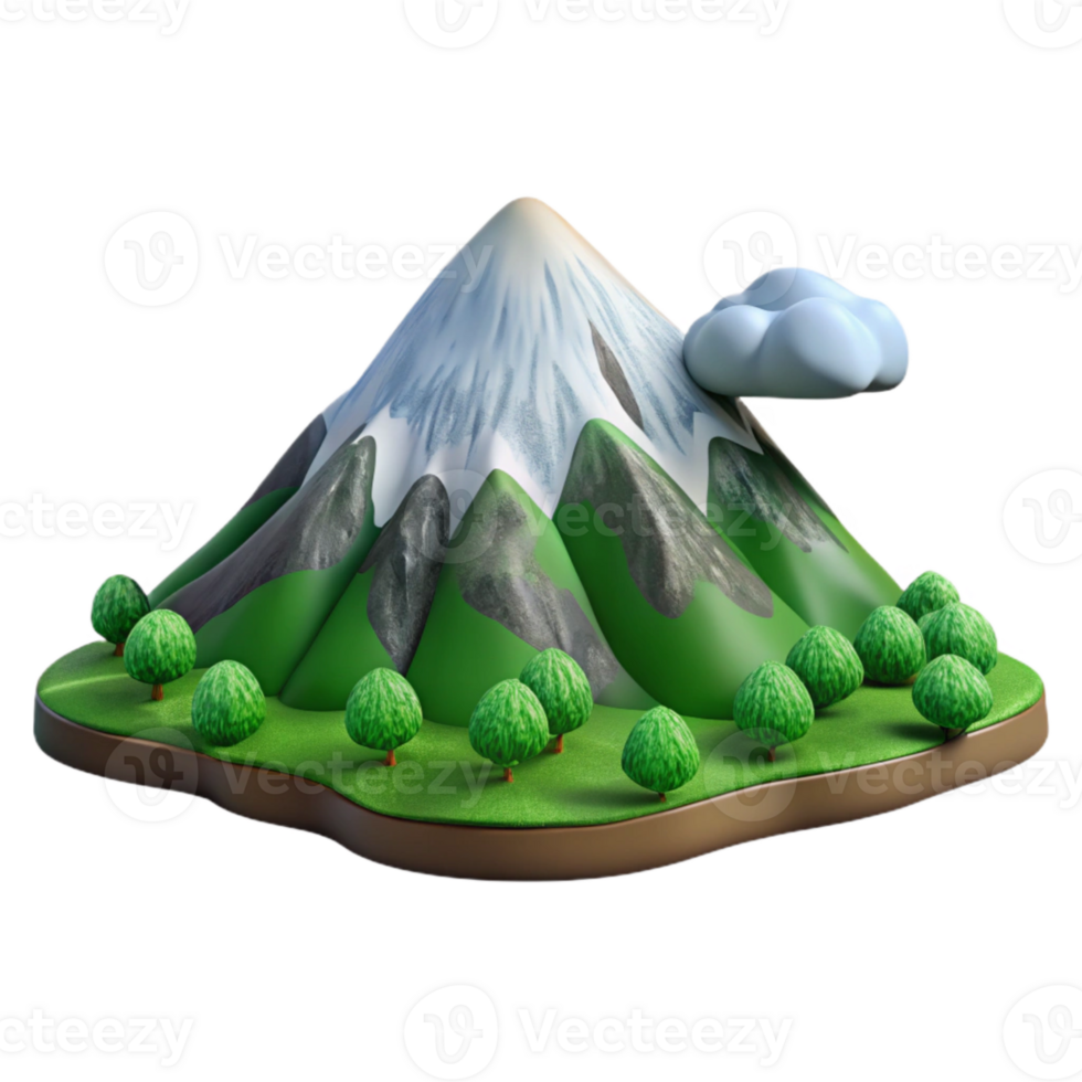 wonderful artistic Kilimanjaro Mountain Slopes Green Vegetation Cutout original png