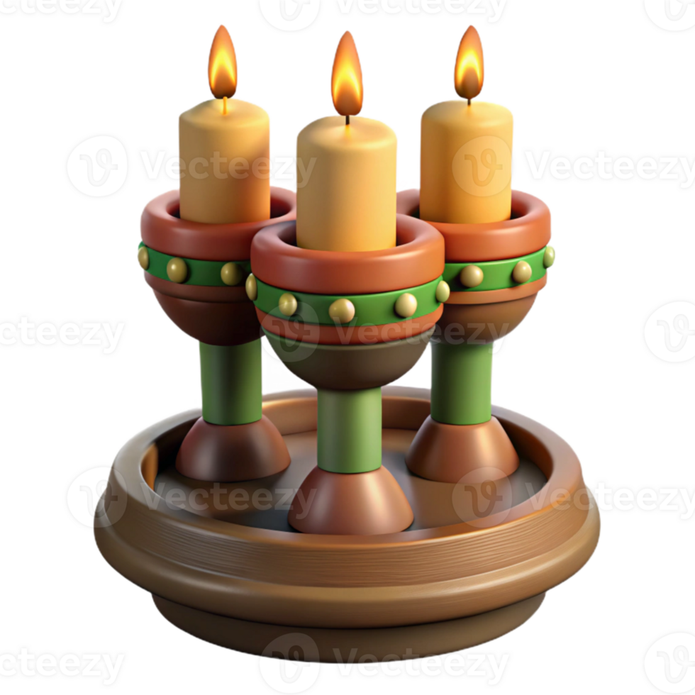 magnificent minimalist Kinara Candles Lit Kwanzaa Celebration Cutout genuine png