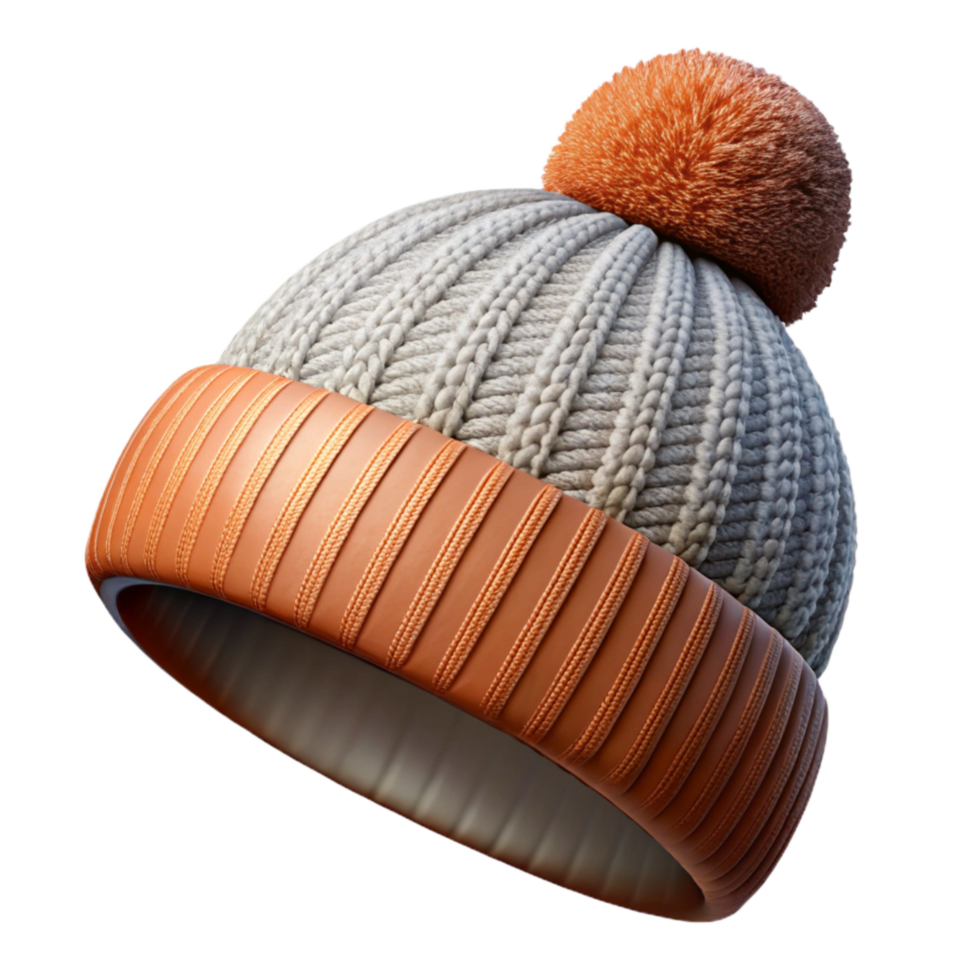 beautiful artistic Knitted Hat with Pompom Winter Style Isolated Element high quality png