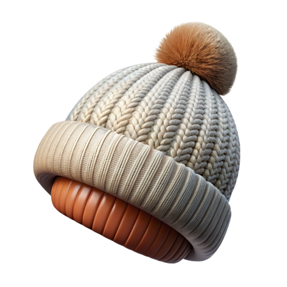 magnificent contemporary Knitted Hat with Pompom Winter Style Isolated Element high resolution png
