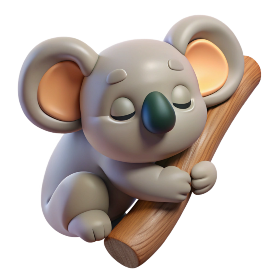 wonderful creative Koala Bear Sleeping in Tree Element premium png