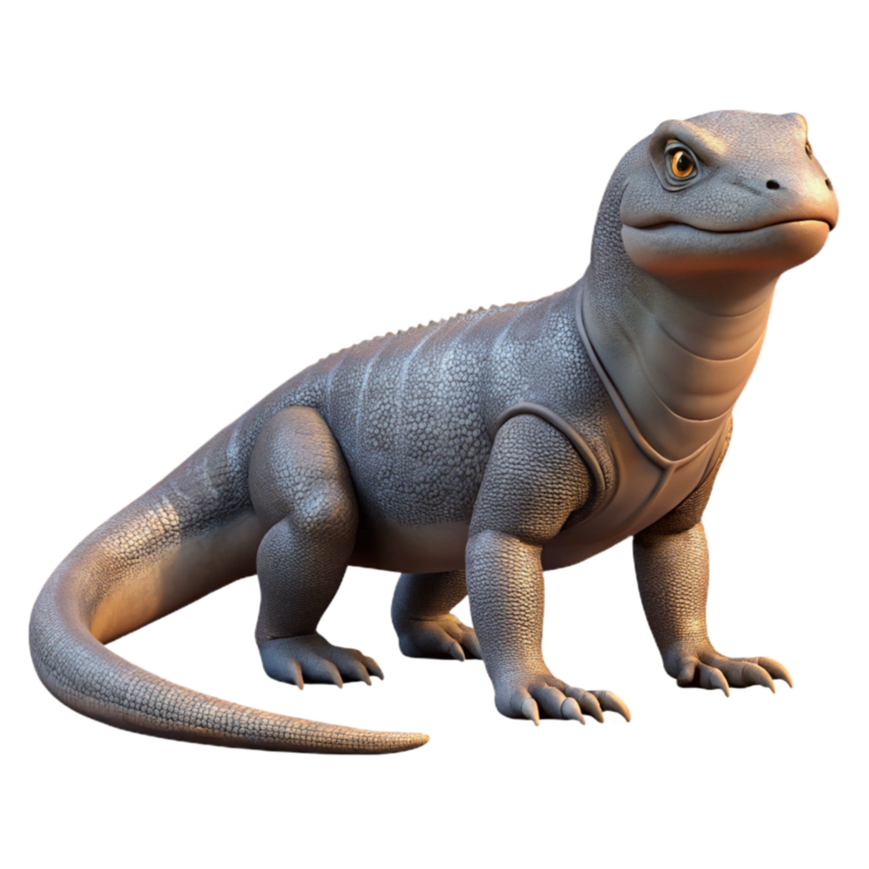 serene modern Komodo Dragon Side Profile Transparent Background professional png