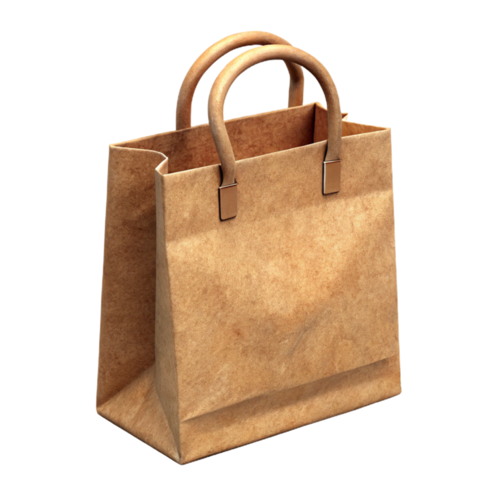 beautiful abstract Kraft Paper Bag with Handle Cutout Transparent Background exclusive png