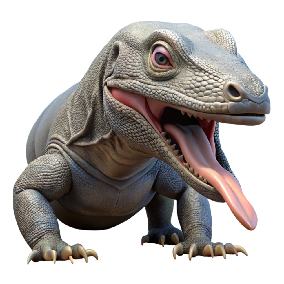 elegant creative Komodo Dragon Flicking Tongue Transparent Background professional png
