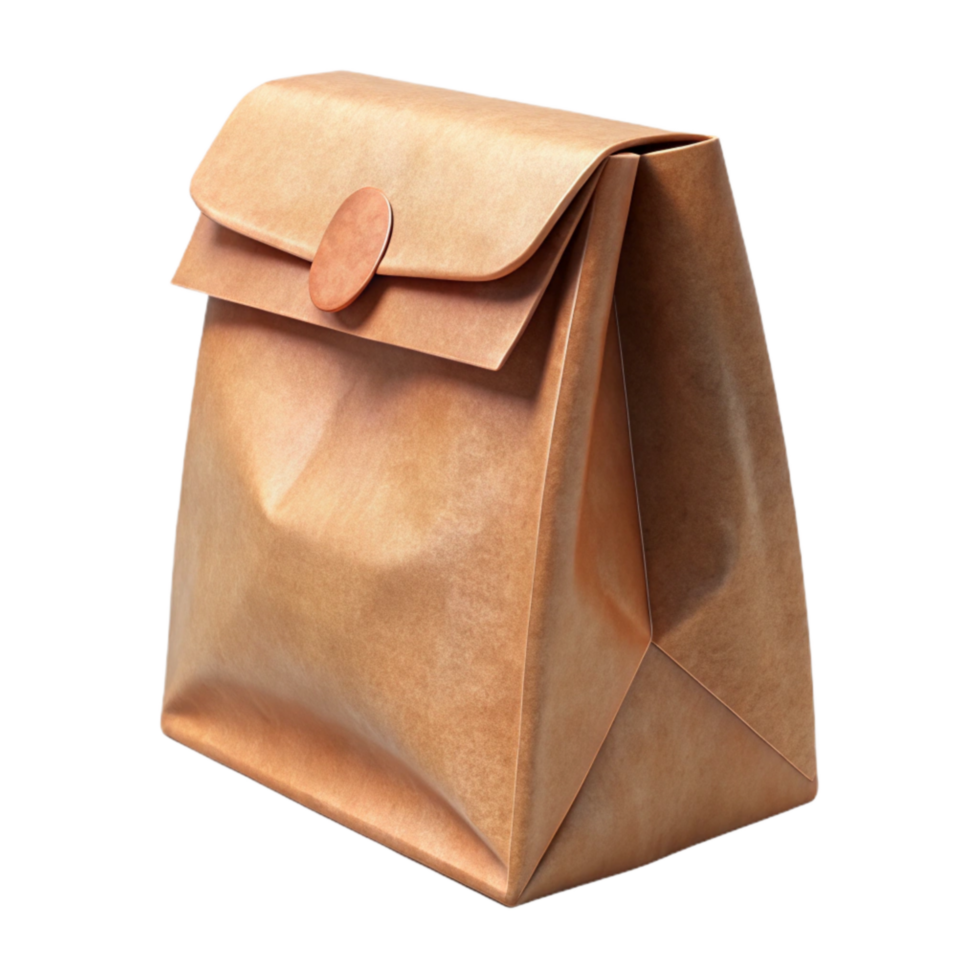 elegant traditional Kraft Paper Bag Without Handle Isolated on Transparent Background original png