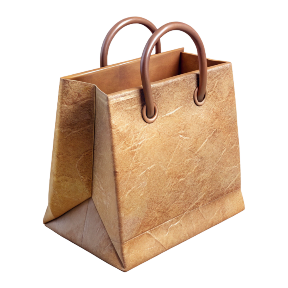 dramatic modern Kraft Paper Bag with Handle Cutout Transparent Background original png