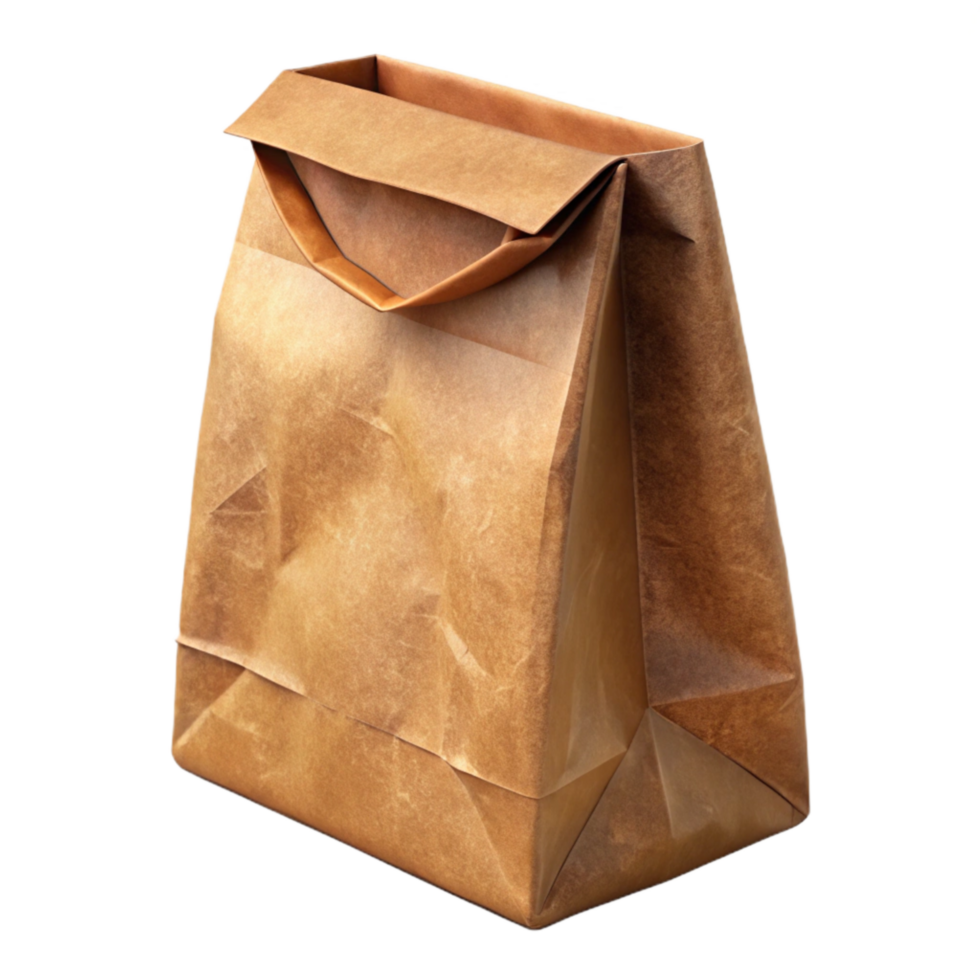 extraordinary traditional Kraft Paper Bag Without Handle Isolated on Transparent Background png