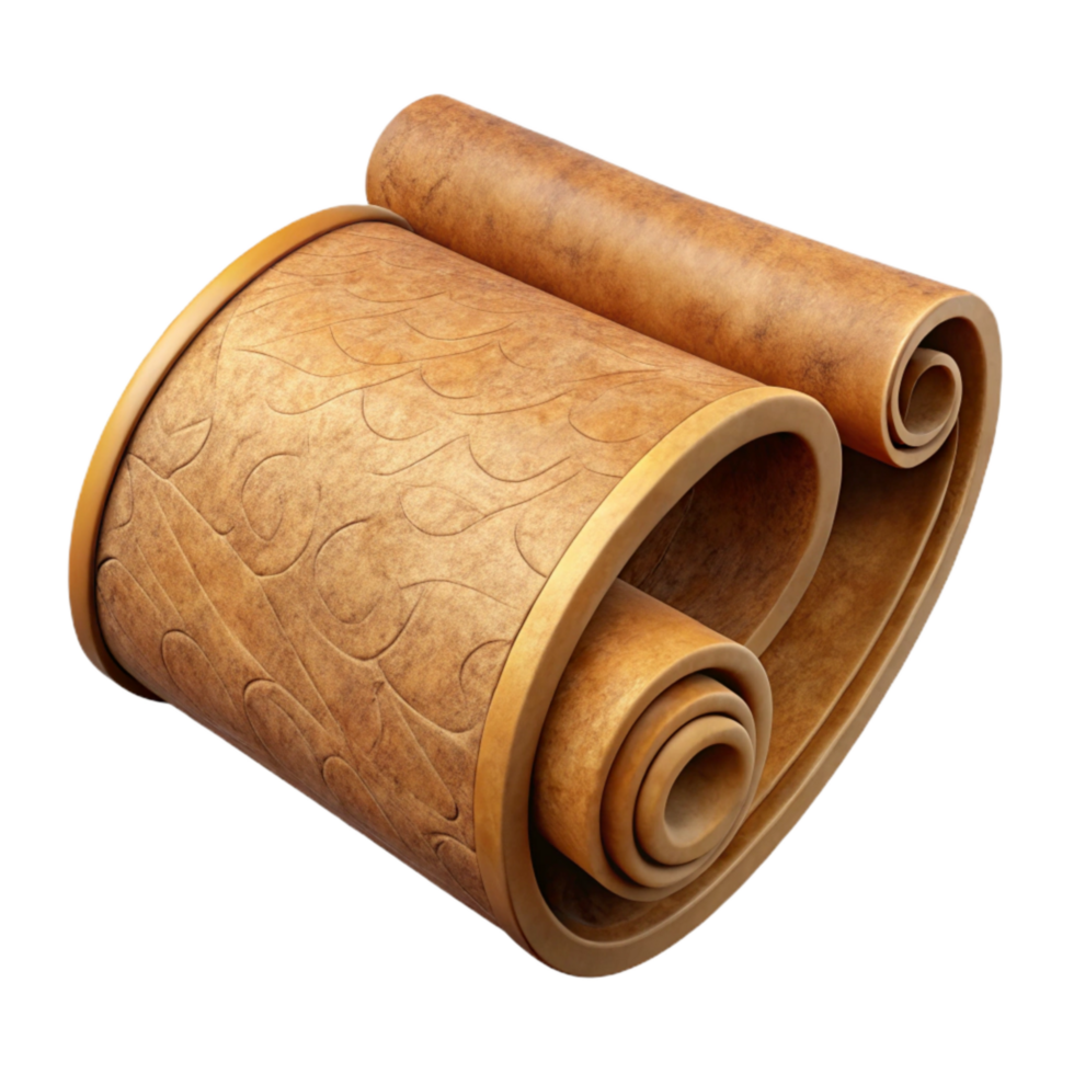 vibrant modern Kraft Paper Roll Isolated Cutout high resolution png