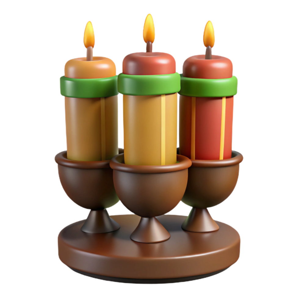 wonderful rustic Kwanzaa Kinara Candles Transparent professional png