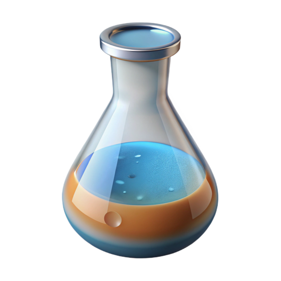 beautiful creative Lab Beaker with Clear Liquid Cutout high quality png