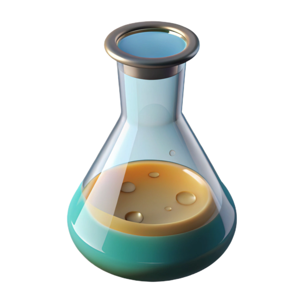 stunning classic Lab Beaker with Clear Liquid Cutout authentic png
