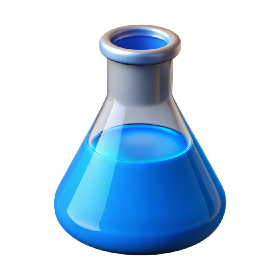 stunning abstract Laboratory Beaker with Blue Liquid authentic png