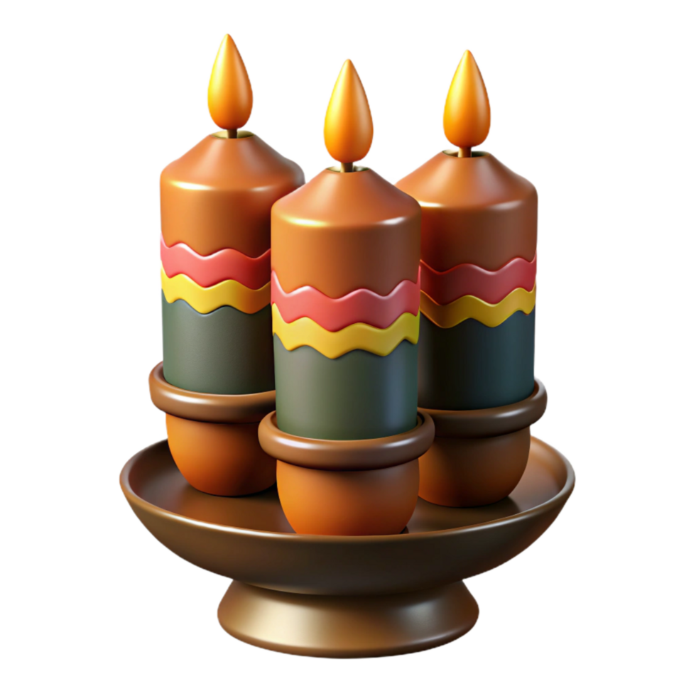 stunning classic Kwanzaa Kinara Candles Transparent detailed png