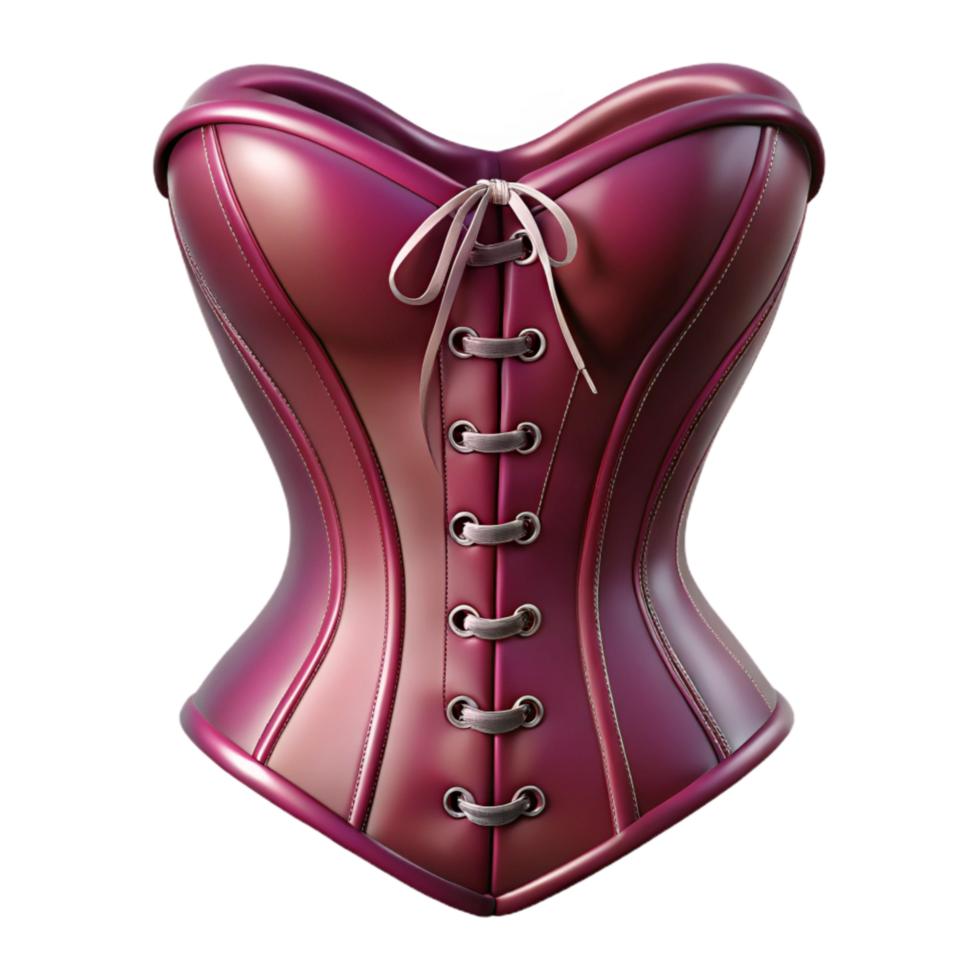 impressive abstract Lace Up Corset Burgundy Satin Isolated Element professional png