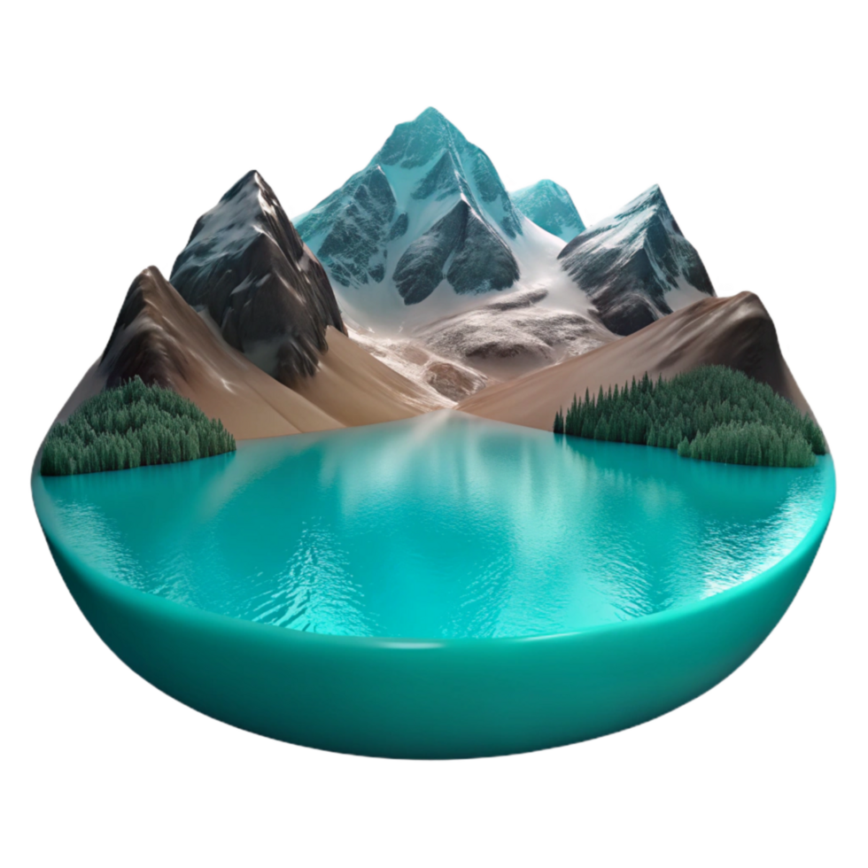 impressive abstract Lake Louise Turquoise Water Mountain Reflection Isolated high resolution png