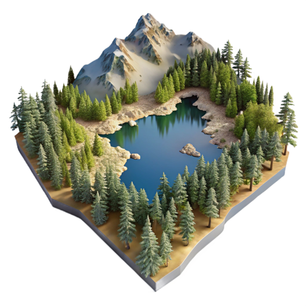 magnificent modern Lake Tahoe Aerial View Pine Forests Cutout original png