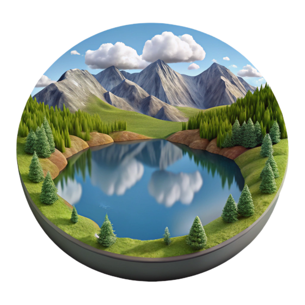 stunning modern Lake with Reflections Scenic View high quality png