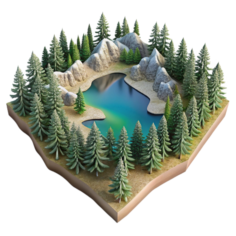 magnificent classic Lake Tahoe Aerial View Pine Forests Cutout png