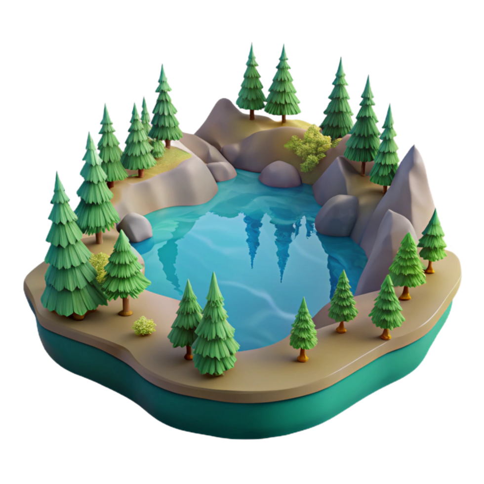 impressive traditional Lake with Trees Cutout Calm Water original png