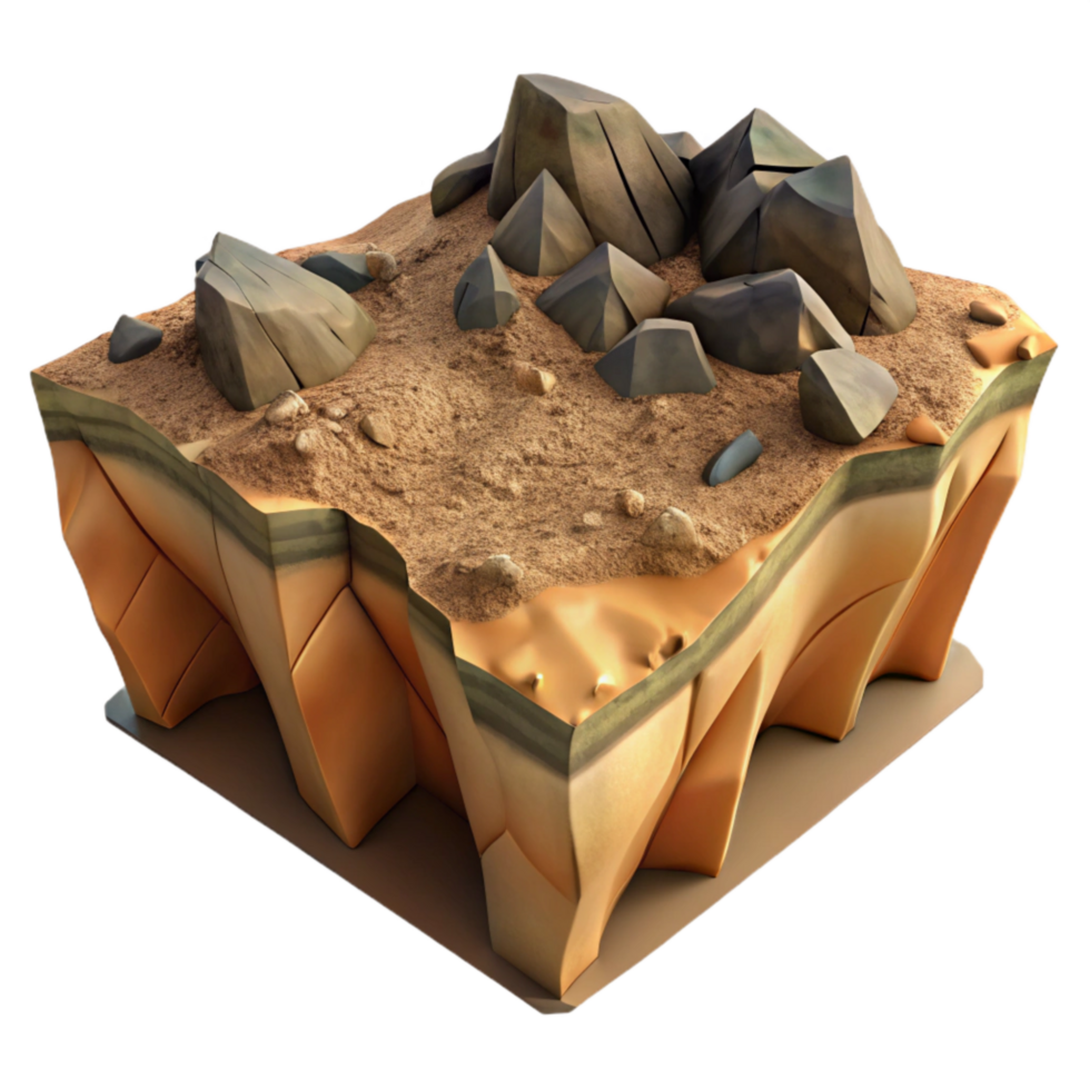 impressive minimalist Landslide Rocky Terrain Sliding Down Cutout genuine png