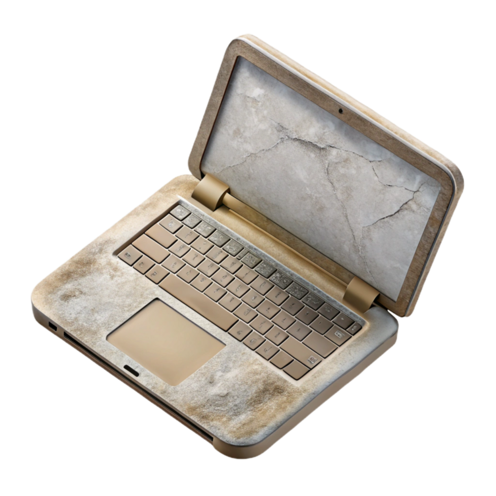 magnificent artistic Laptop Computer Top View Isolated on White Background png