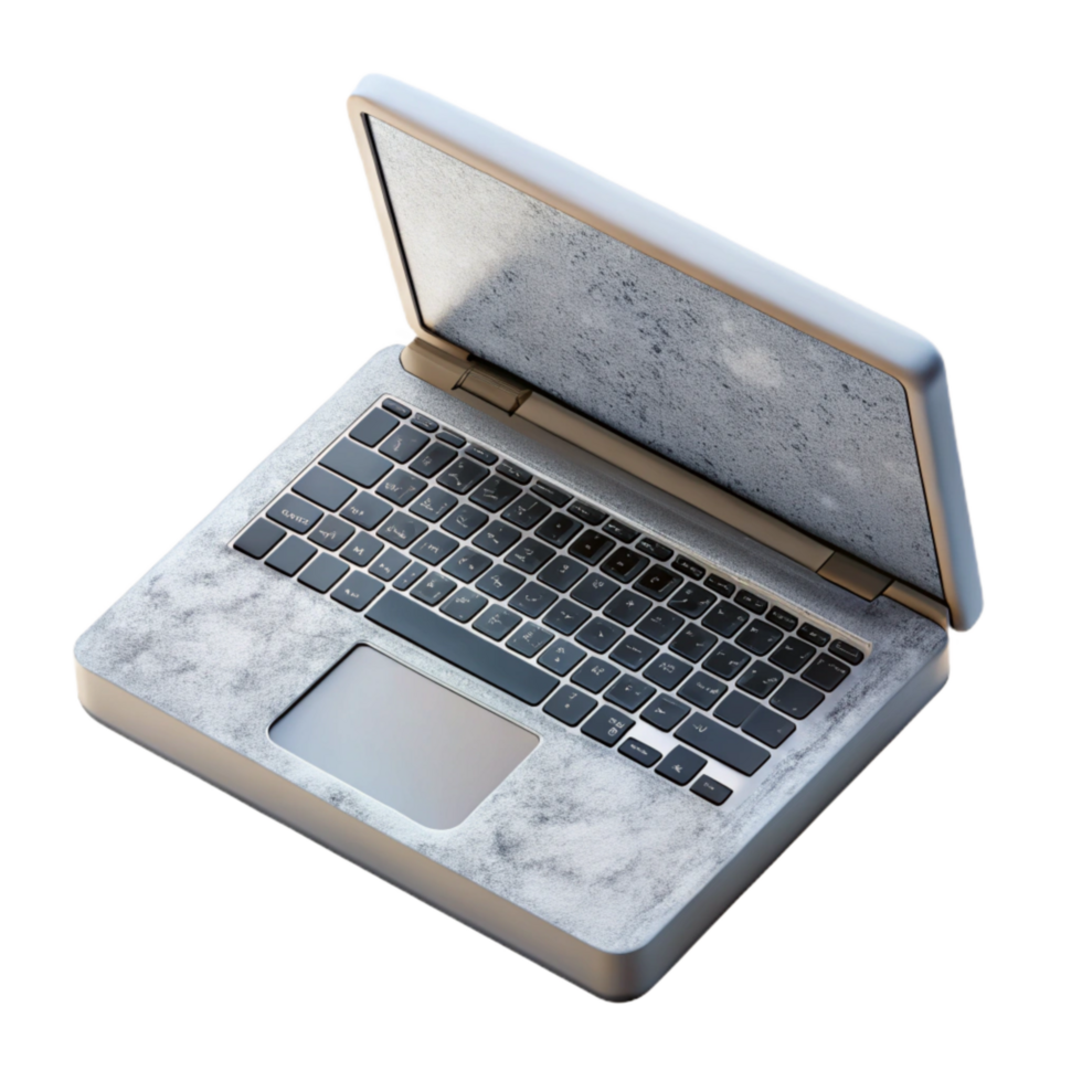 impressive traditional Laptop Computer Top View Isolated on White Background professional png