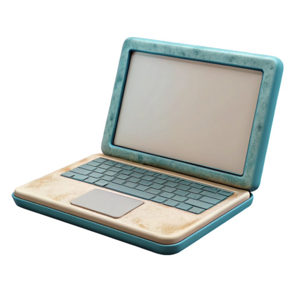 elegant artistic Laptop with Blank Screen Isolated Cutout detailed png