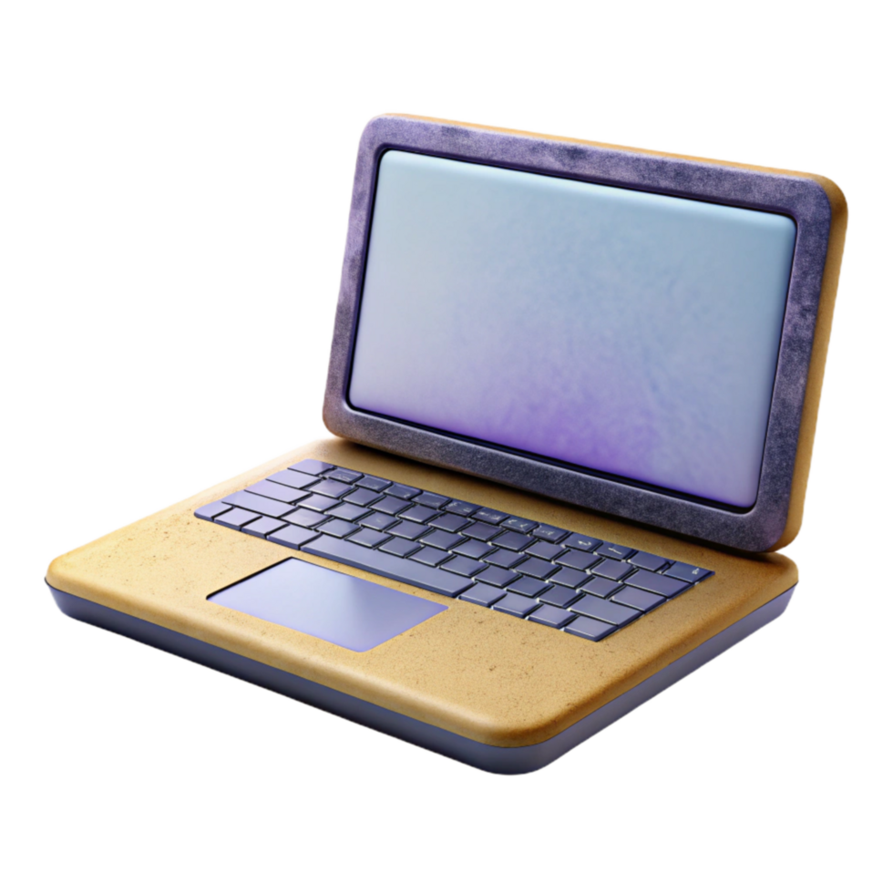 elegant modern Laptop with Blank Screen Isolated Cutout png