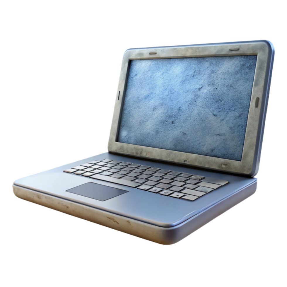 impressive rustic Laptop with Blank Screen Isolated Cutout high quality png