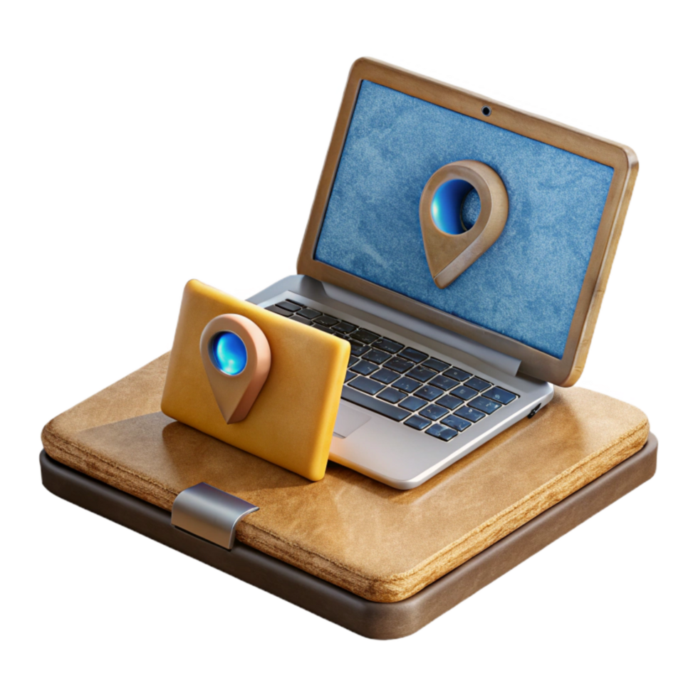 elegant traditional Laptop with Docking Station Isolated Cutout authentic png