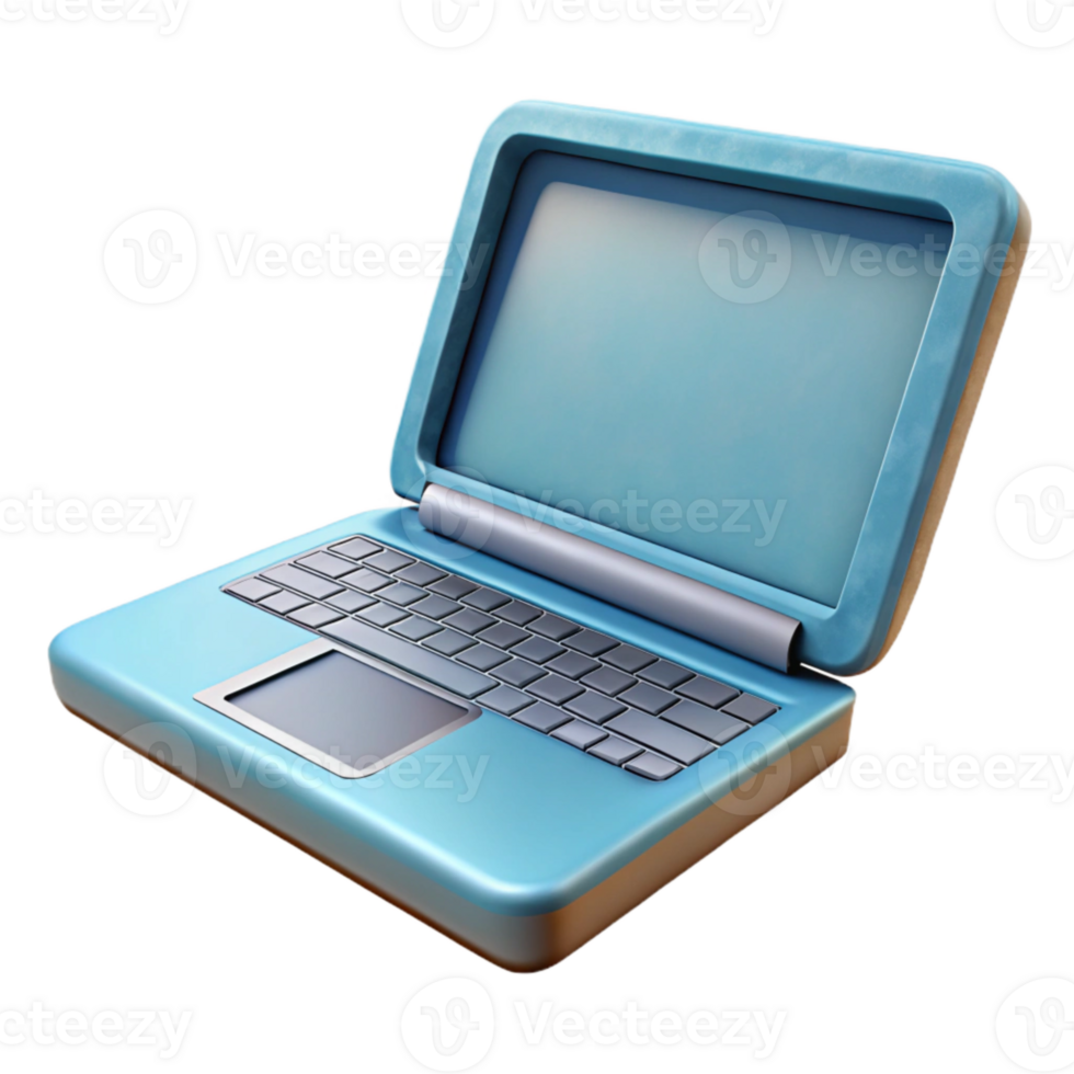 wonderful classic Laptop with Open Lid Showing Blank Screen Cutout high quality png