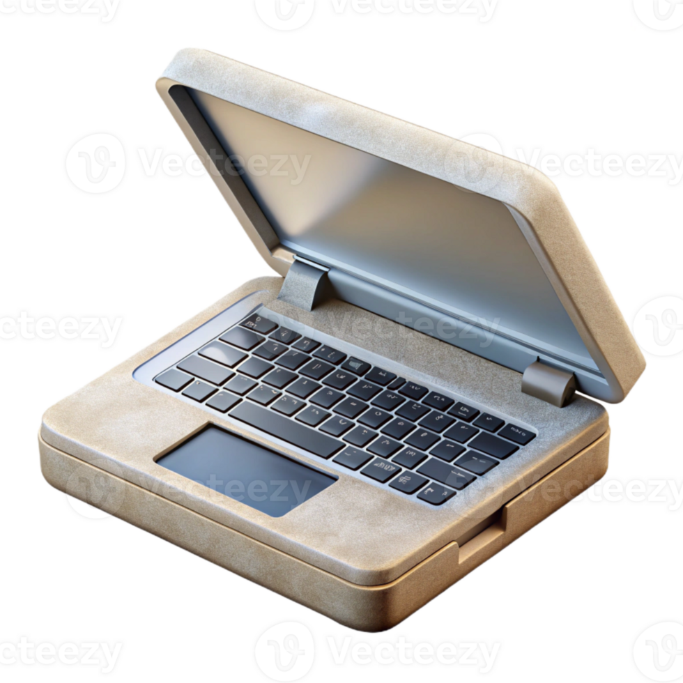 extraordinary creative Laptop with Open Lid Showing Blank Screen Cutout high quality png