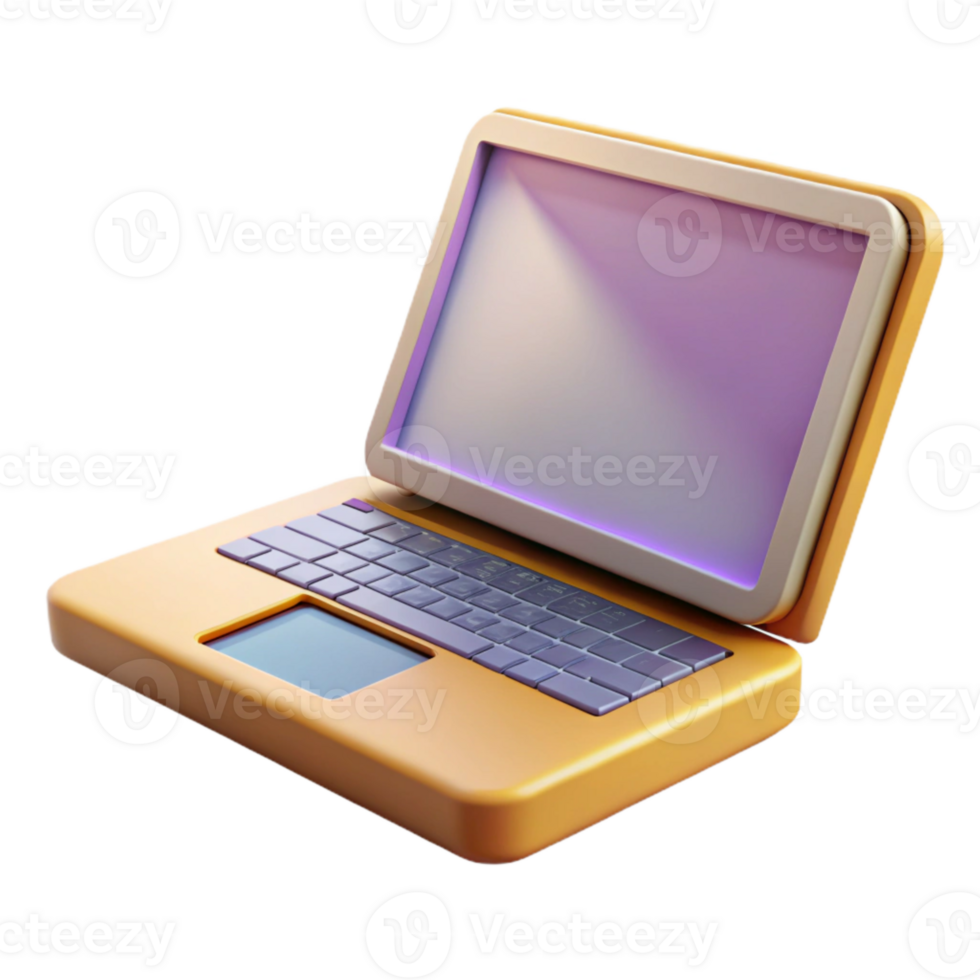 magnificent creative Laptop with Open Lid Showing Blank Screen Cutout authentic png
