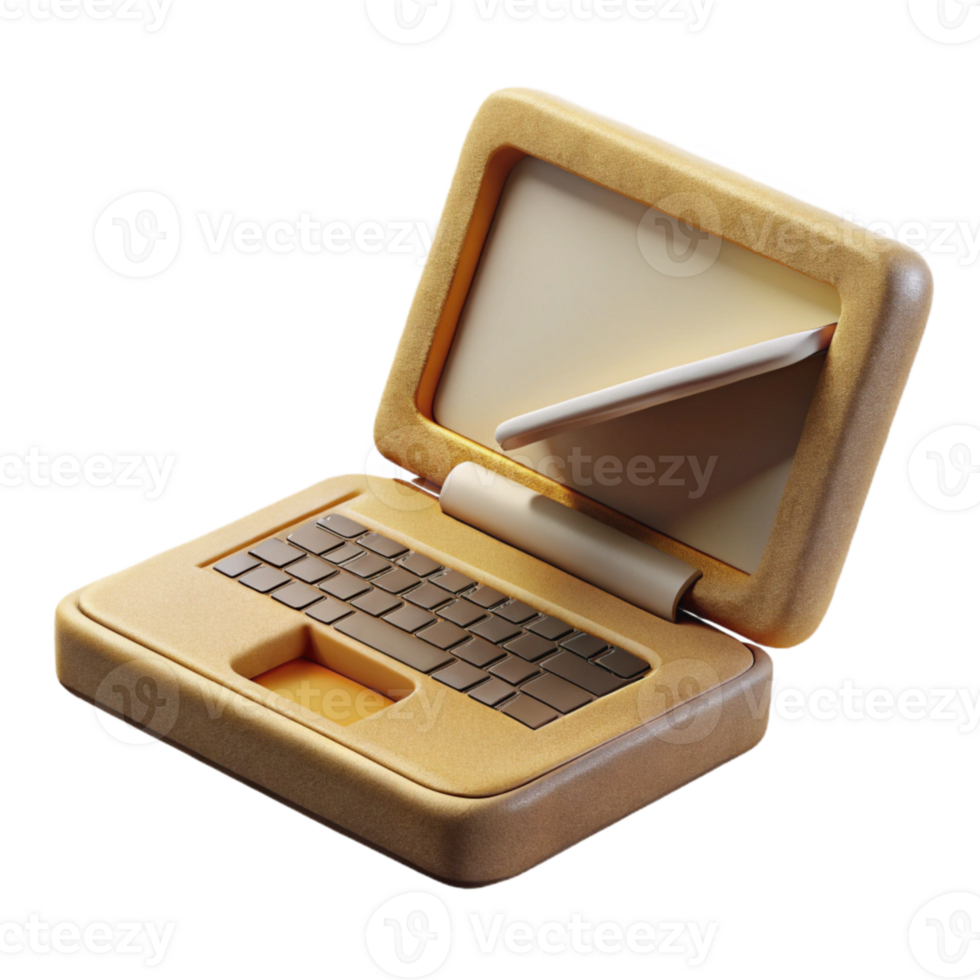 extraordinary minimalist Laptop with Open Lid Showing Blank Screen Cutout genuine png