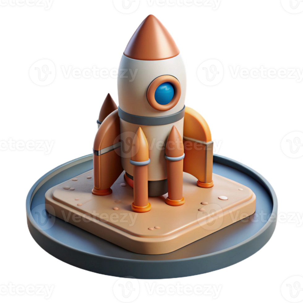 impressive abstract Launch Pad Cutout with Rocket Assembly png