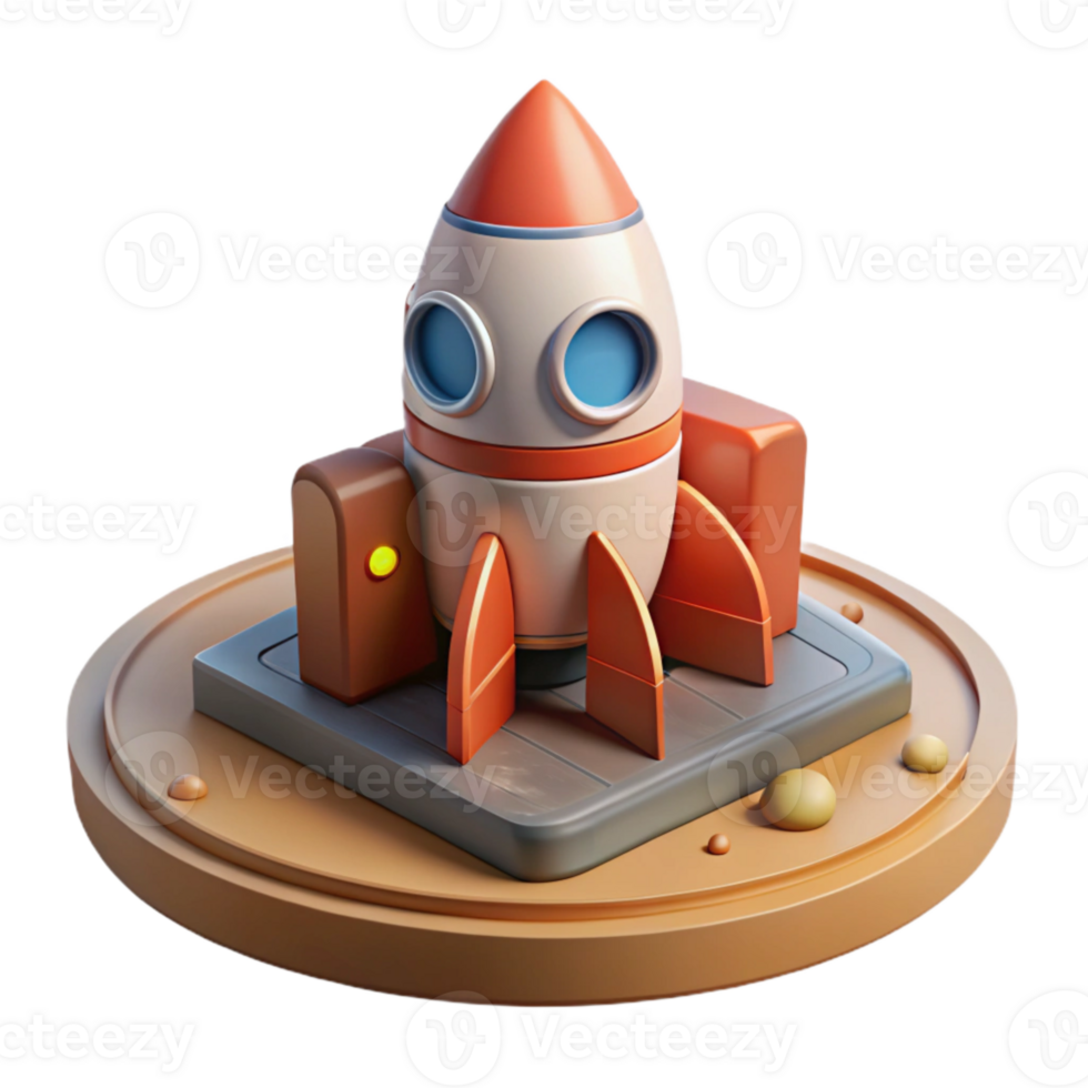extraordinary rustic Launch Pad Cutout with Rocket Assembly high quality png