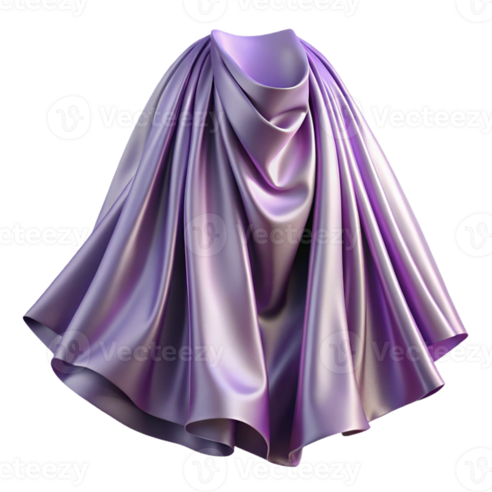 stunning rustic Lavender Satin Fabric Draped Side View Transparent Background png