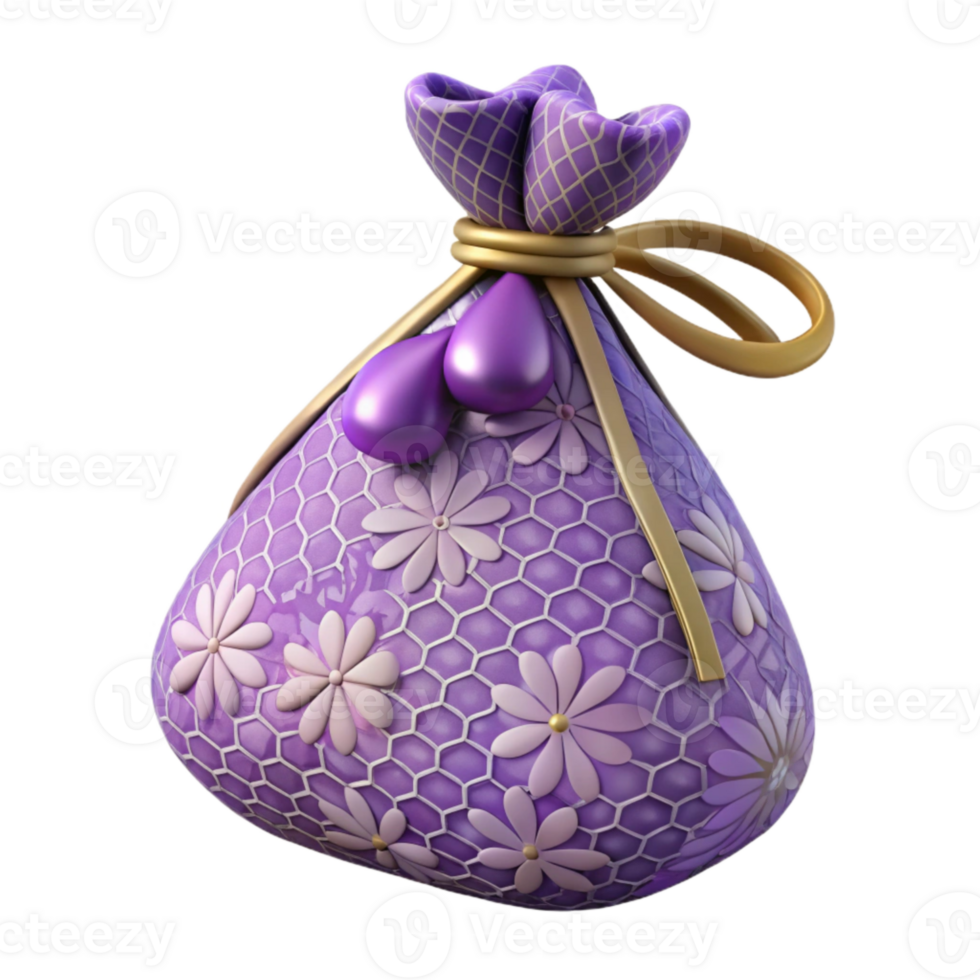 serene creative Lavender Sachet Floral Pattern Cutout Isolated detailed png