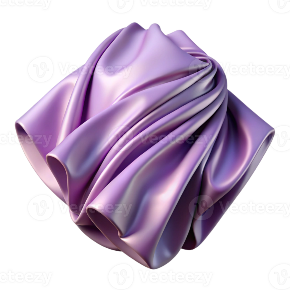stunning artistic Lavender Satin Fabric Folded Front View Transparent Background png