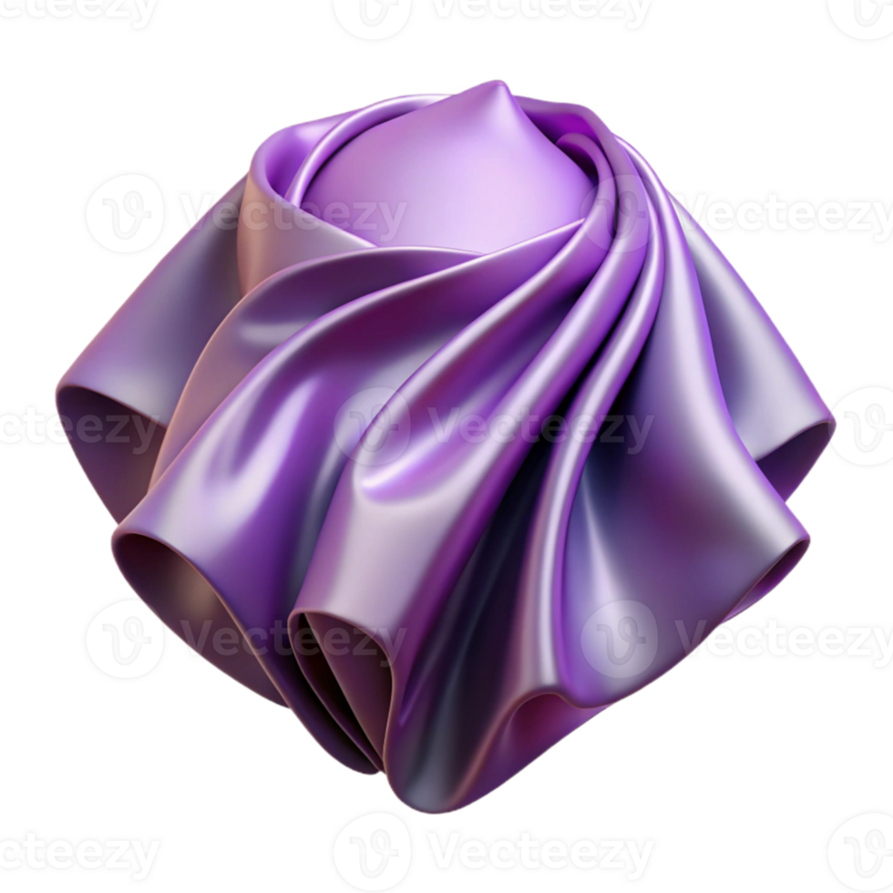 extraordinary creative Lavender Satin Fabric Fold Isolated detailed png