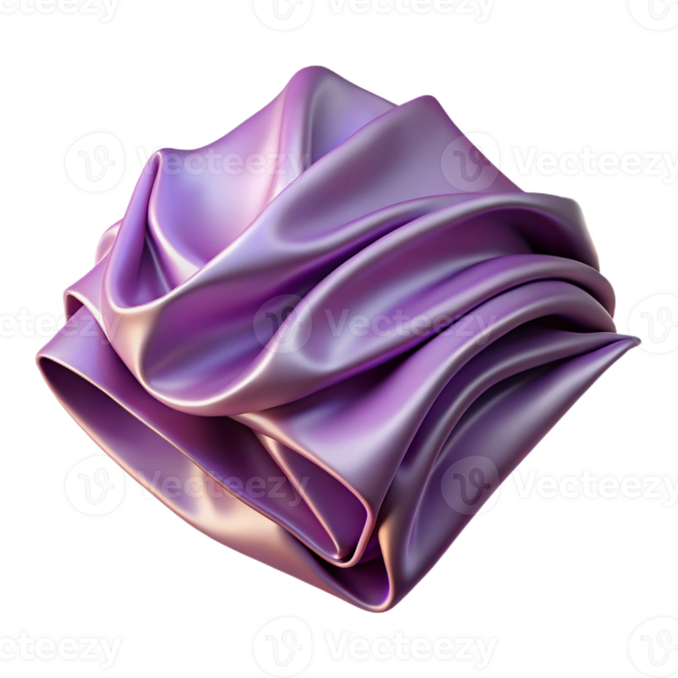 magnificent traditional Lavender Satin Fabric Fold Isolated premium png