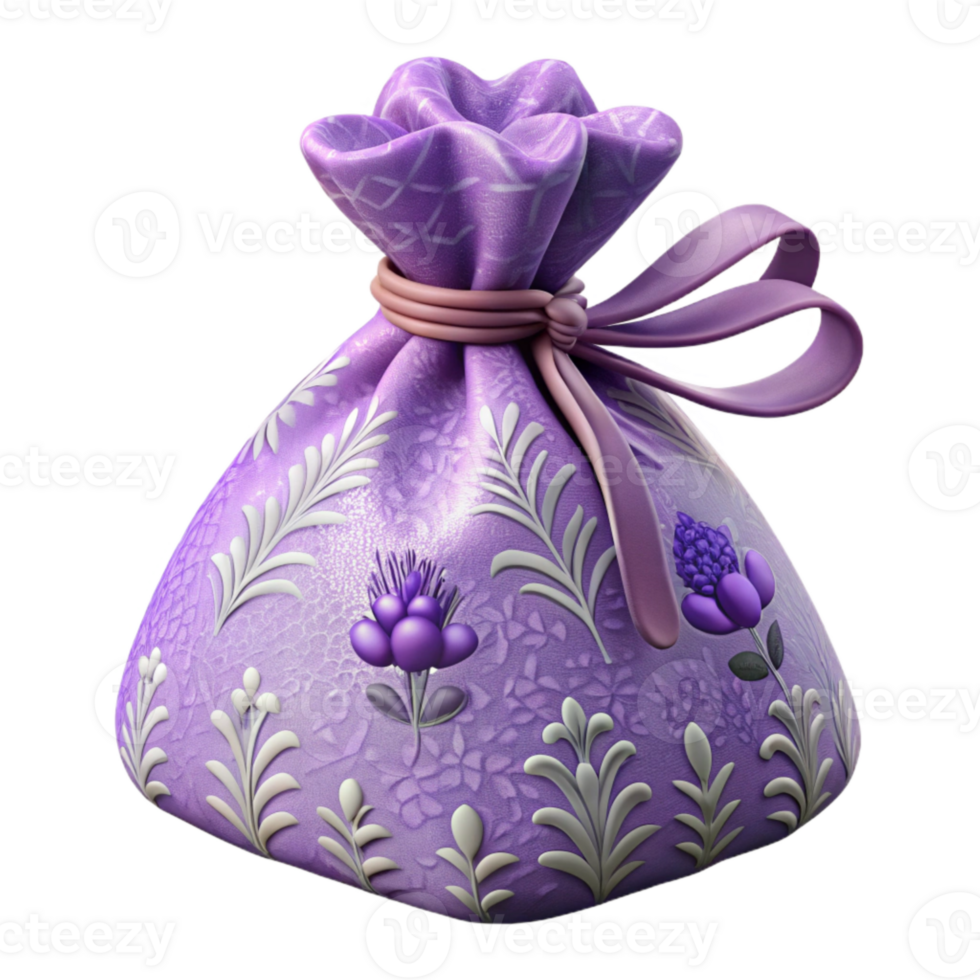 elegant classic Lavender Sachet Floral Pattern Cutout Isolated detailed png