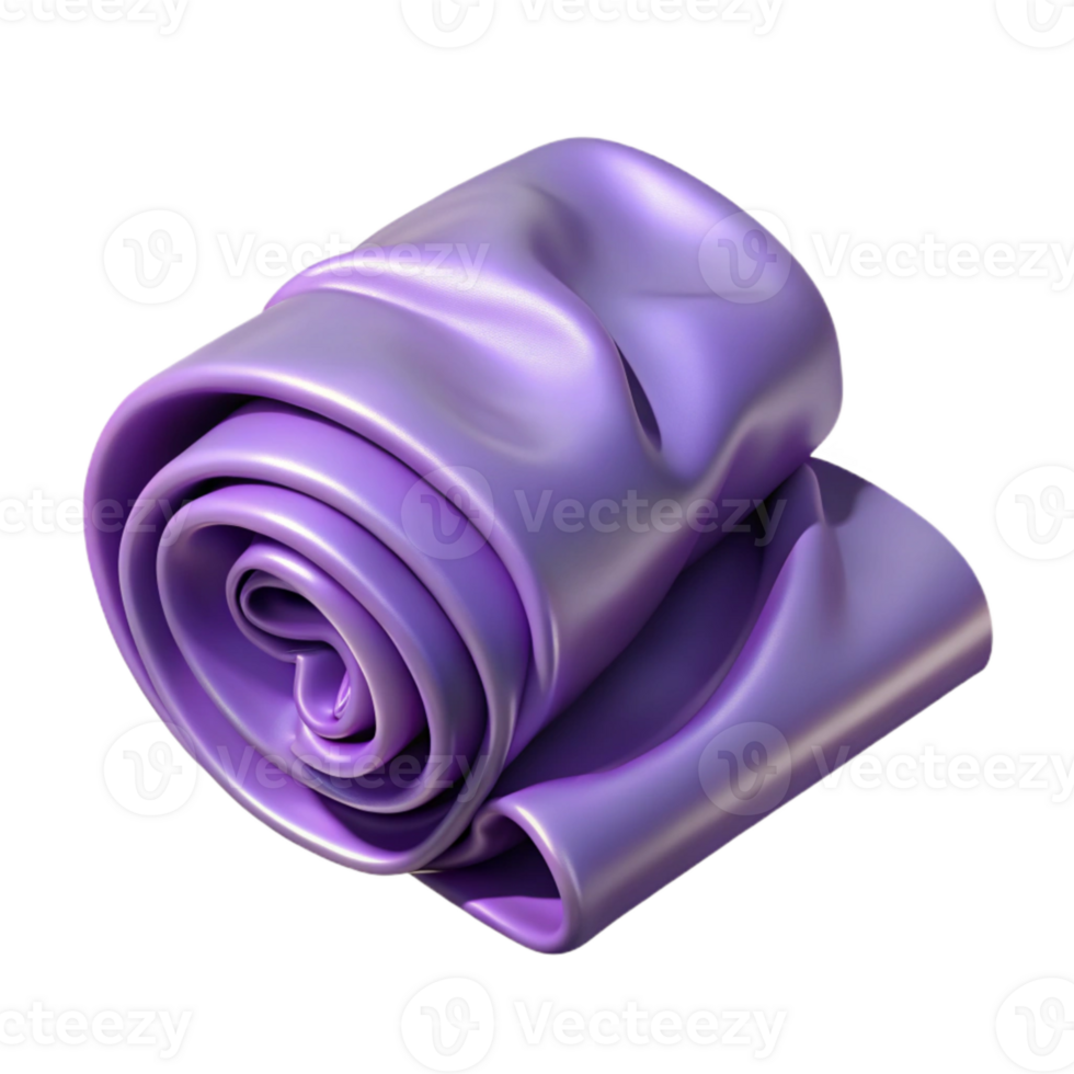 stunning classic Lavender Satin Fabric Rolled Transparent Background detailed png