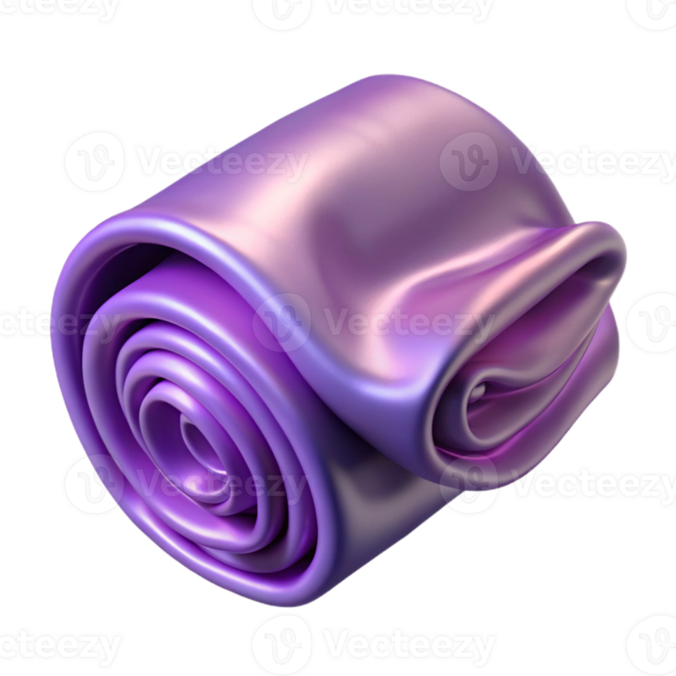 beautiful artistic Lavender Satin Fabric Rolled Transparent Background high resolution png